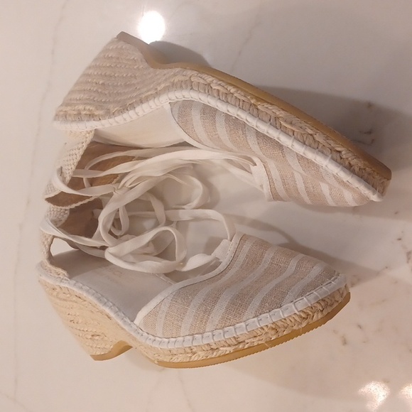 Andre Assous Espadrille Wedge Strappy Heel Sandal Women's EU 40 EUC Beachy Spain - Picture 10 of 14